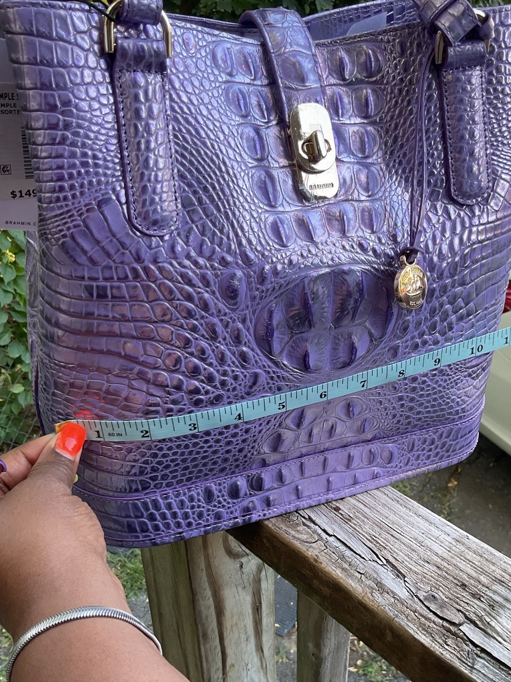 Brahmin Fiora SAMPLE Sheer Lavender Genuine Leather Shoulder Bag NWT - Picture 16 of 17